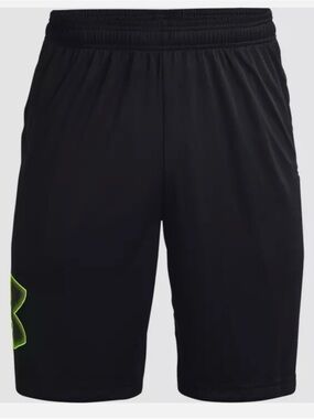 Under Armour Men’s Black Athletic Shorts with Neon Green Logo